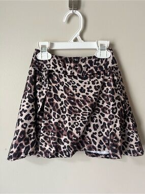 RBX Leopard Print Athletic Skort in Brown and Black